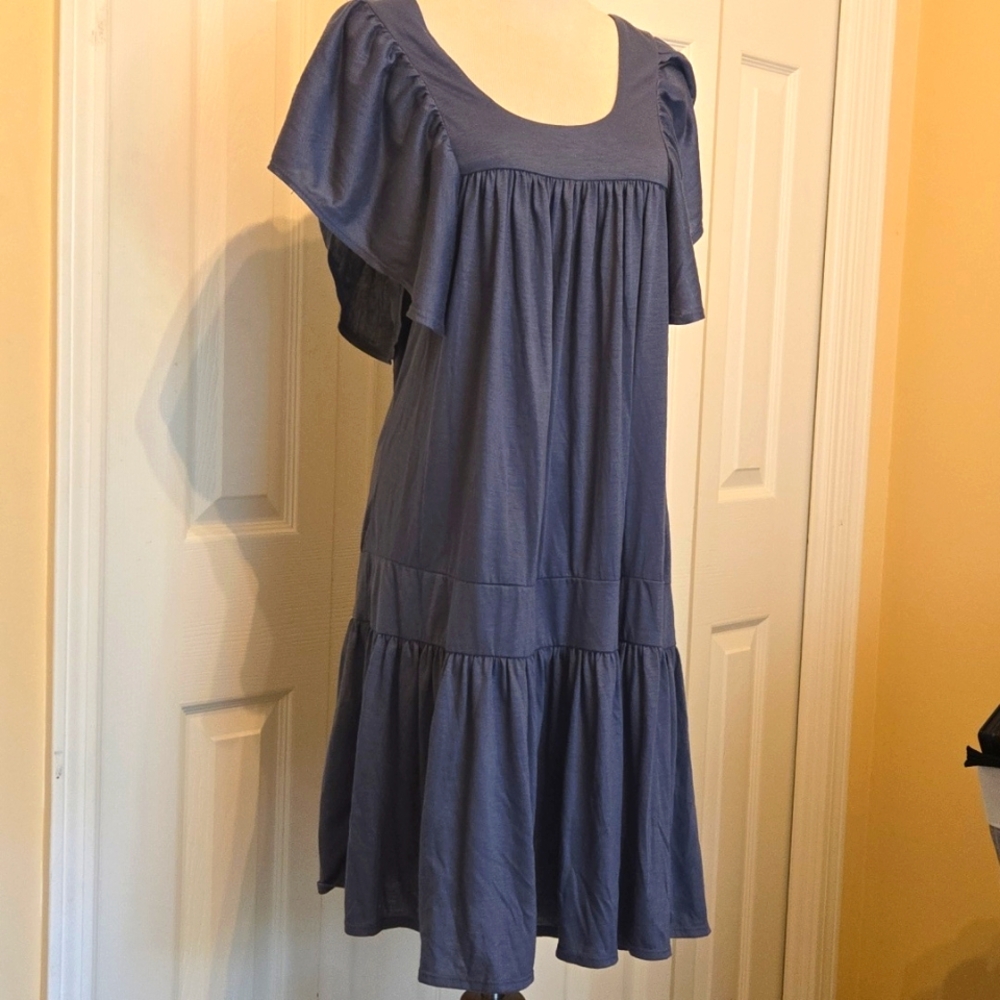 NWT ERYN BRINIE Stone Blue Summer Dress Sz S
